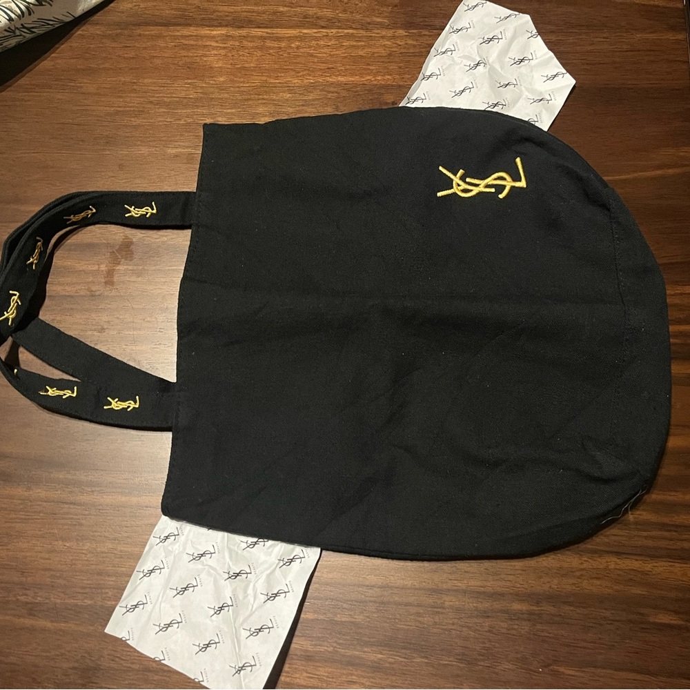 Yves Saint Laurent Black Tote with Gold Logo
